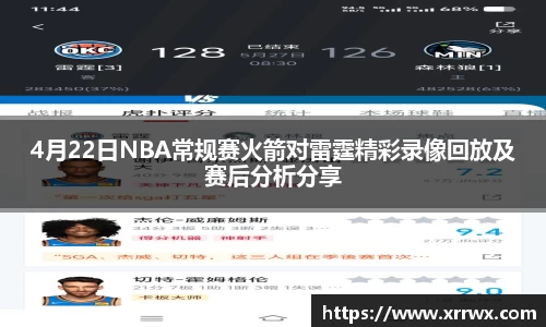 4月22日NBA常规赛火箭对雷霆精彩录像回放及赛后分析分享